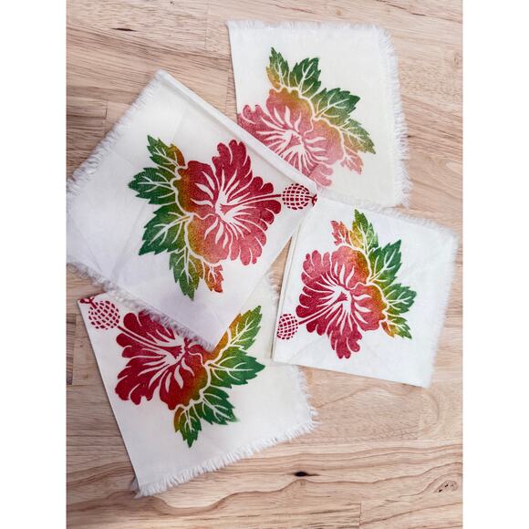 Vintage Hawaiian Islands Map Satin Tablecloth 39x40 + 4 Napkins Deadstock - Picture 13 of 13